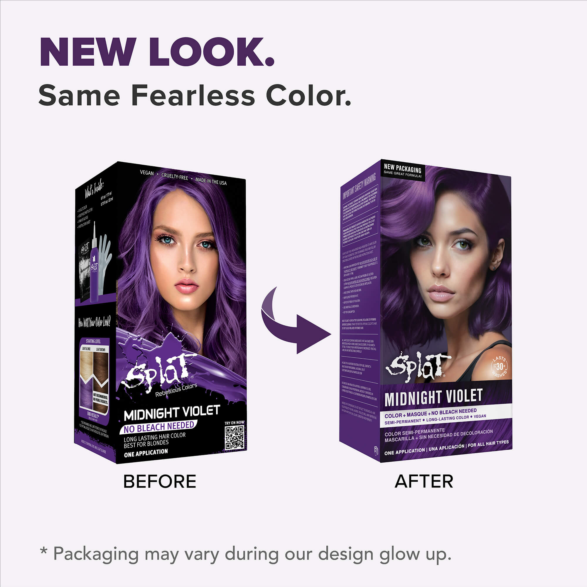 Midnight Violet No Bleach Violet Semi-Permanent Hair Dye Kit