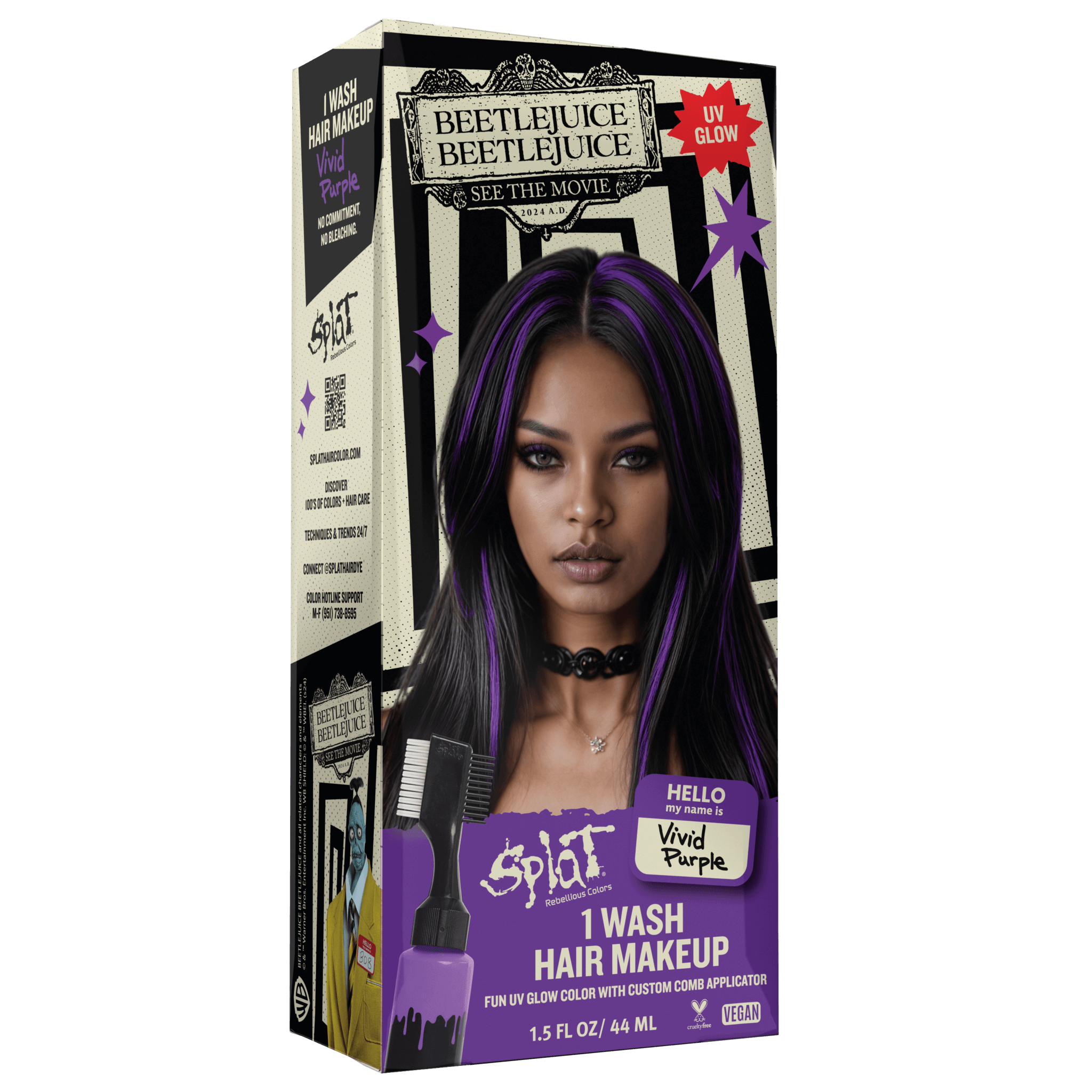 Beetlejuice Beetlejuice Vivid Purple - One-Wash Temporary Hair Dye