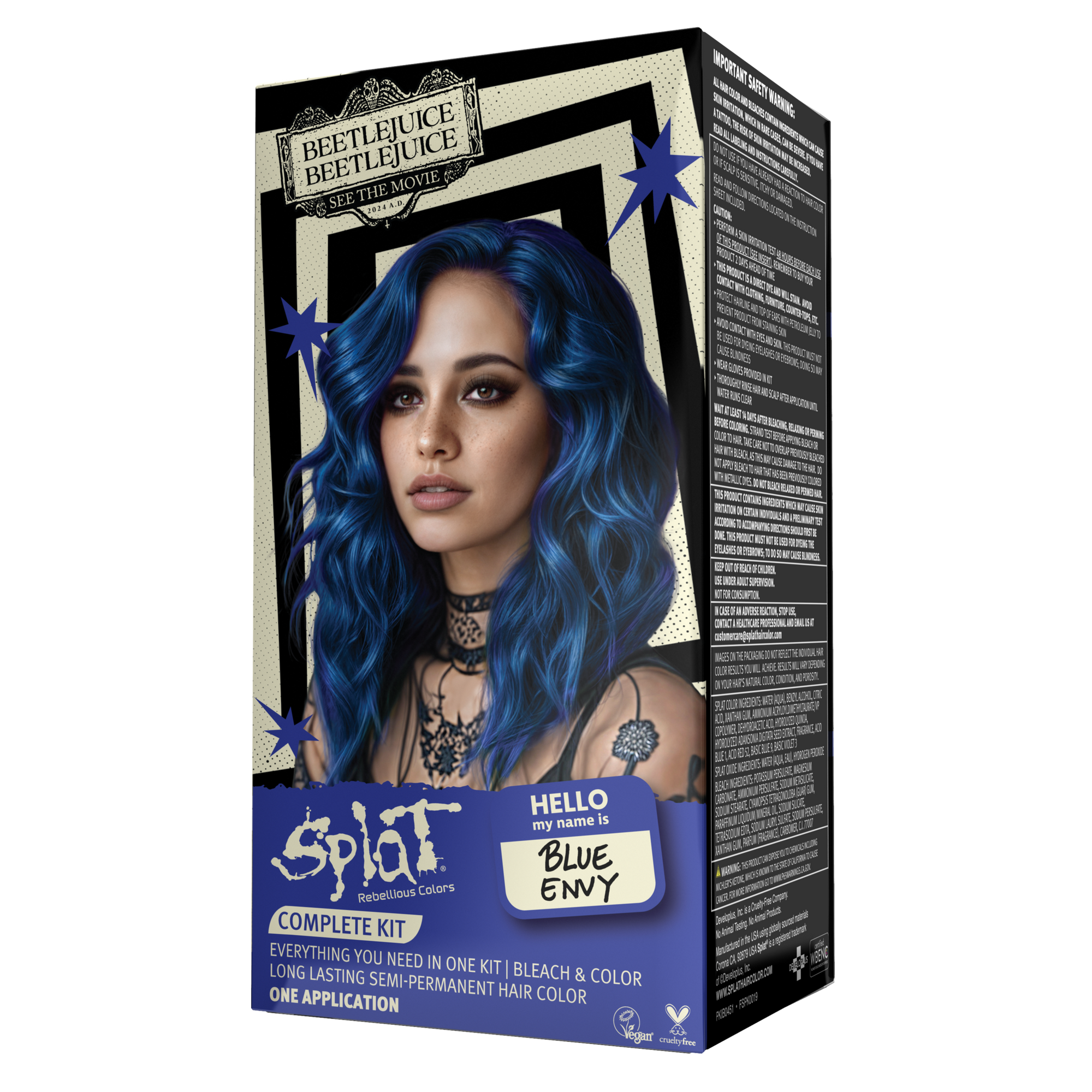 Beetlejuice Beetlejuice Blue Envy - Semi-Permanent Hair Dye Complete Kit with Bleach