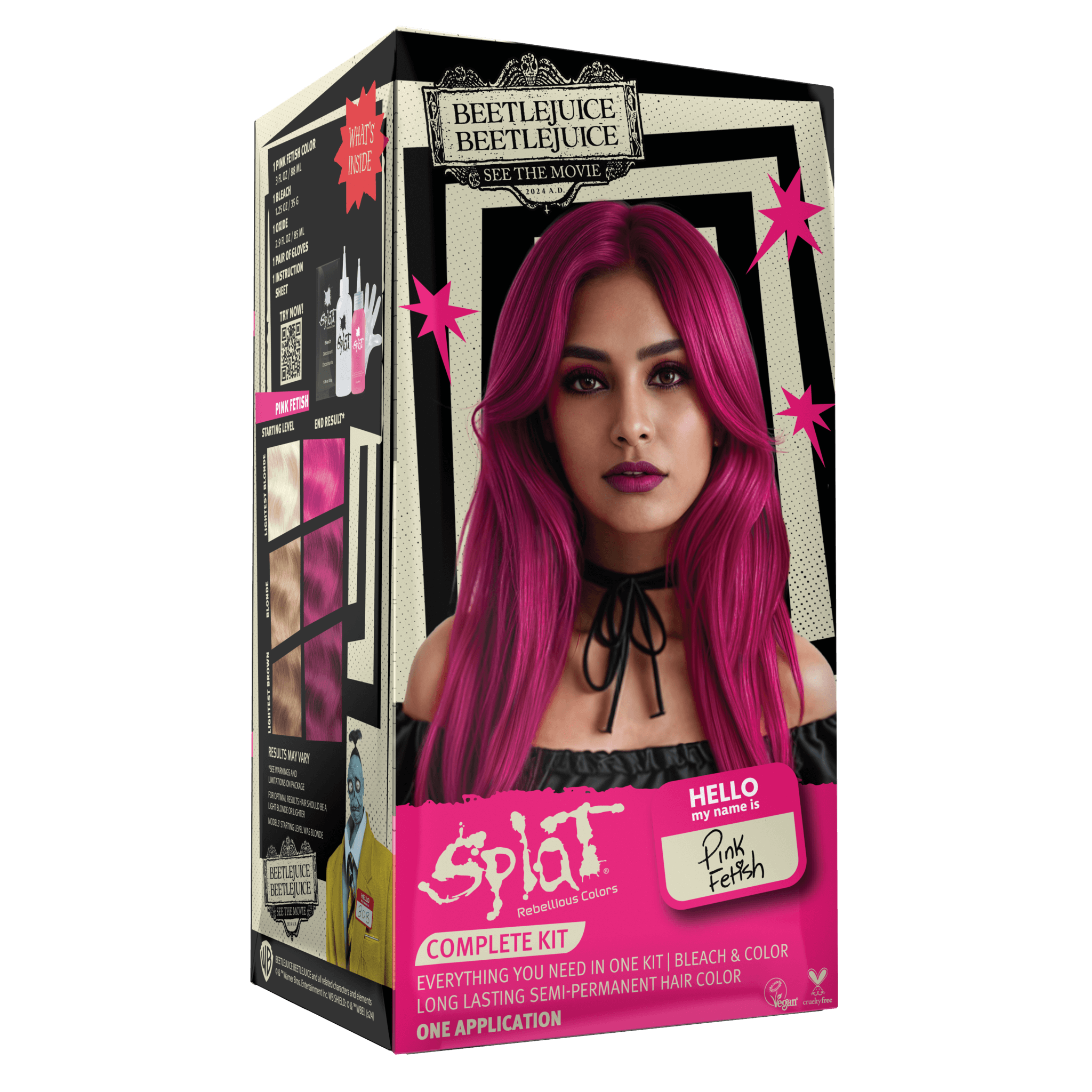 Beetlejuice Beetlejuice Pink Fetish - Semi-Permanent Hair Dye Complete Kit with Bleach