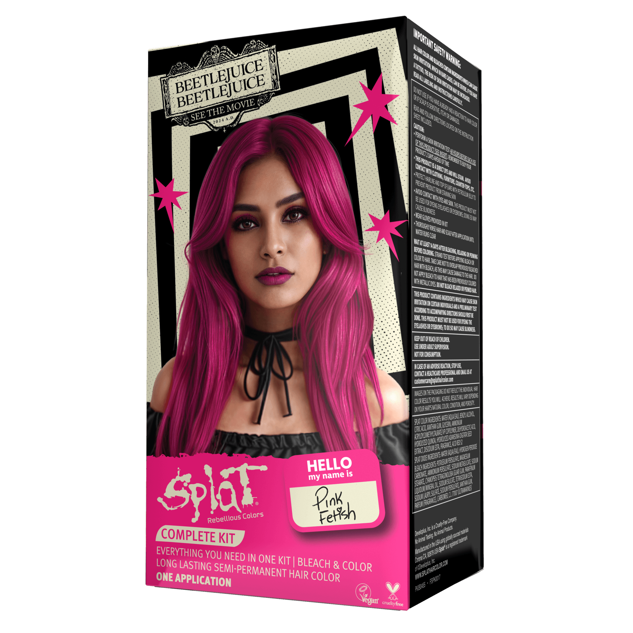 Beetlejuice Beetlejuice Pink Fetish - Semi-Permanent Hair Dye Complete Kit with Bleach