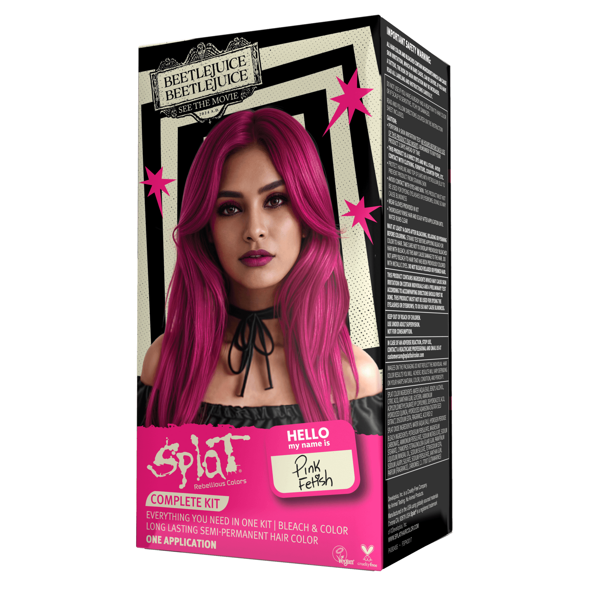 Beetlejuice Beetlejuice Pink Fetish - Semi-Permanent Hair Dye Complete Kit with Bleach