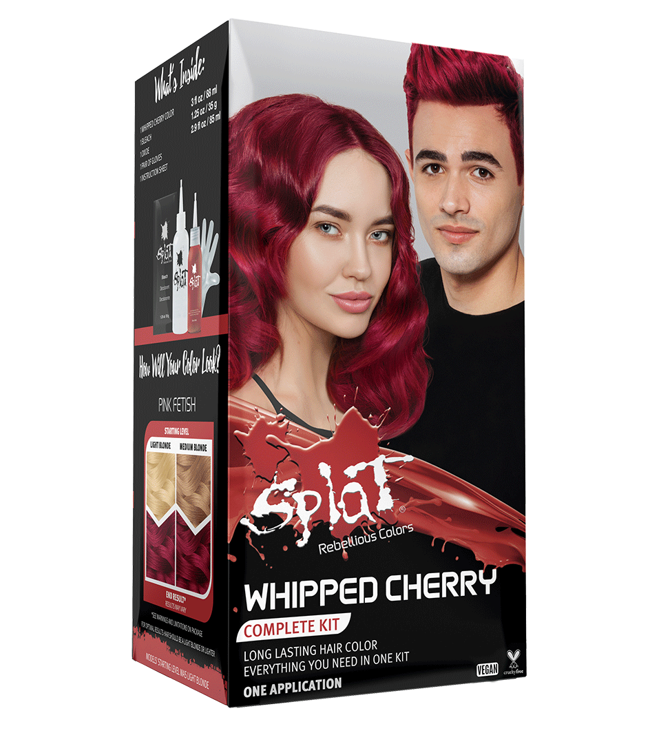 Whipped Cherry: Original Cherry Red Semi-Permanent Hair Dye Complete Kit with Bleach