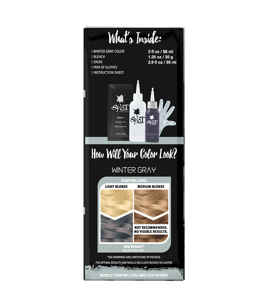 Winter Grey: Original Grey Semi-Permanent Hair Dye Complete Kit with Bleach