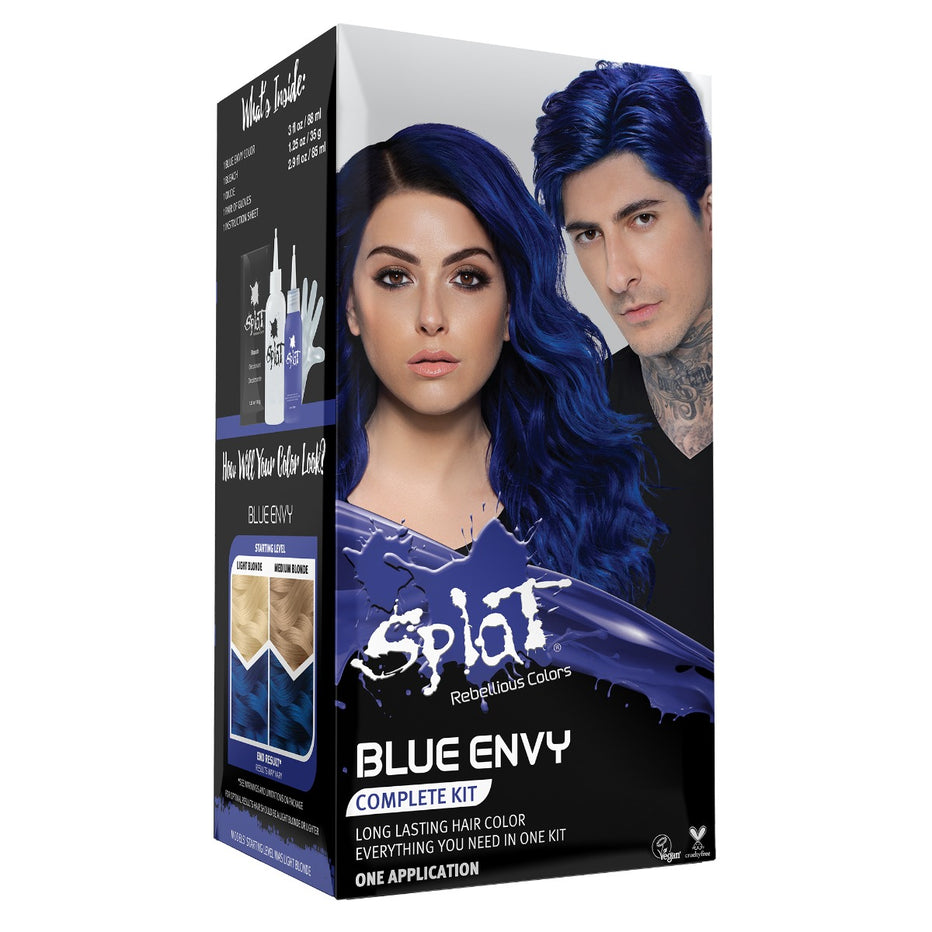 Blue Envy: Deep Blue Semi-Permanent Hair Dye Kit | Splat Hair Color