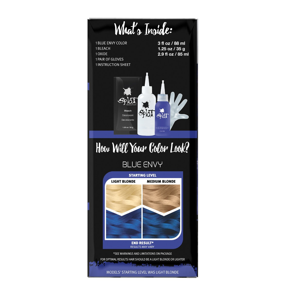 Blue Envy: Original Deep Blue Semi-Permanent Hair Dye Complete Kit with Bleach