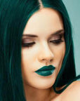 A photo of a model wearing Deep Emerald & Lightening Bleach Hair Dye