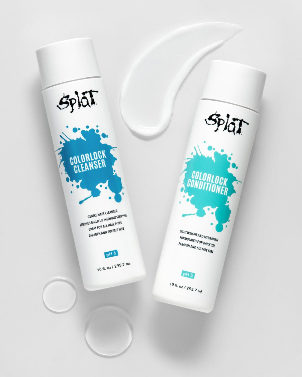 A package of Splat Hair Colorlock Conditioner and Colorlock Cleanser