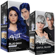 A box of Splat Hair Color's BLUE ENVY & Sinful Silver Hair Dye