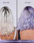 Before/after results  of Splat Hair Color's Briliant Toning Foam  Hair Dye