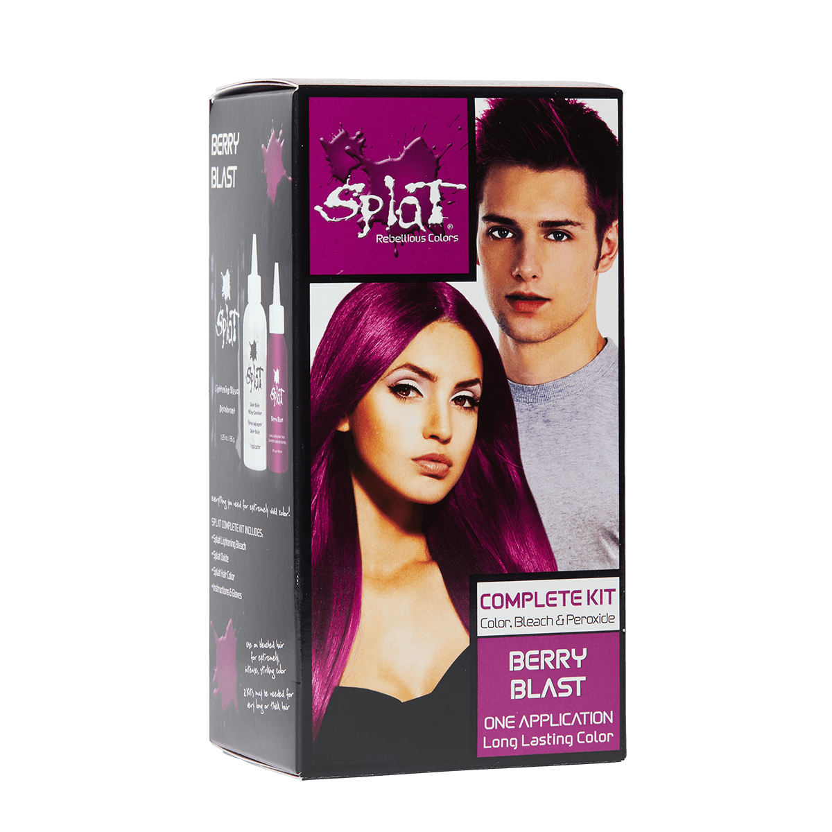 Splat Original Complete Kit with Bleach and Semi-Permanent Hair Color – Berry Blast