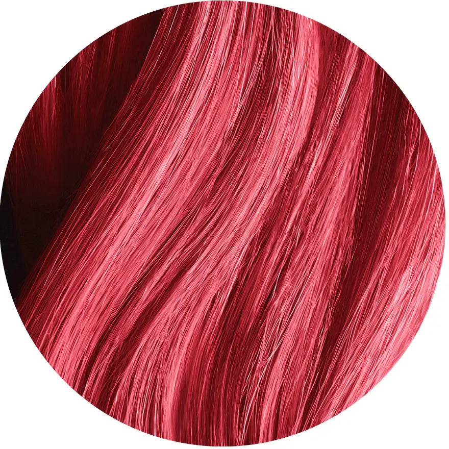 Swatch of Midnight Scarlet No Bleach Red Semi-Permanent Hair Dye Kit