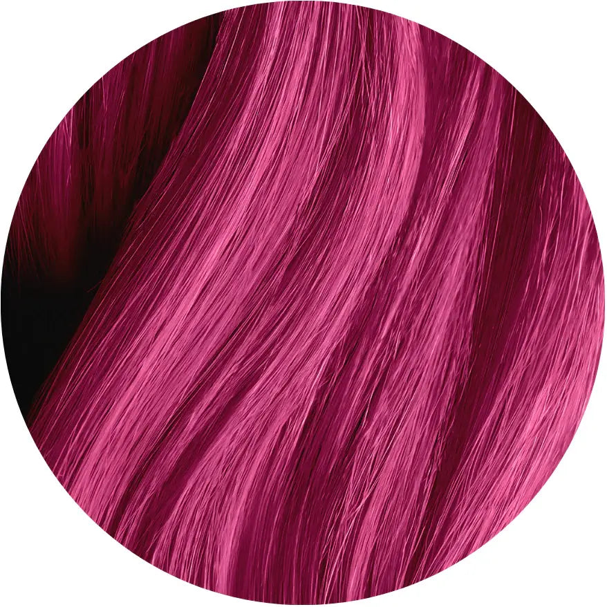 Swatch of  Midnight Magenta No Bleach Pink Semi-Permanent Hair Dye Kit