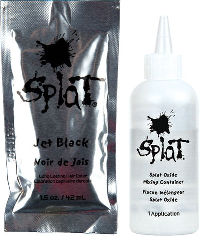 Jet Black: No Bleach Black Permanent Hair Dye Complete Kit | Splat Hair ...