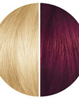 Starting hair color shade level 10 and results of midnight claret hair dye