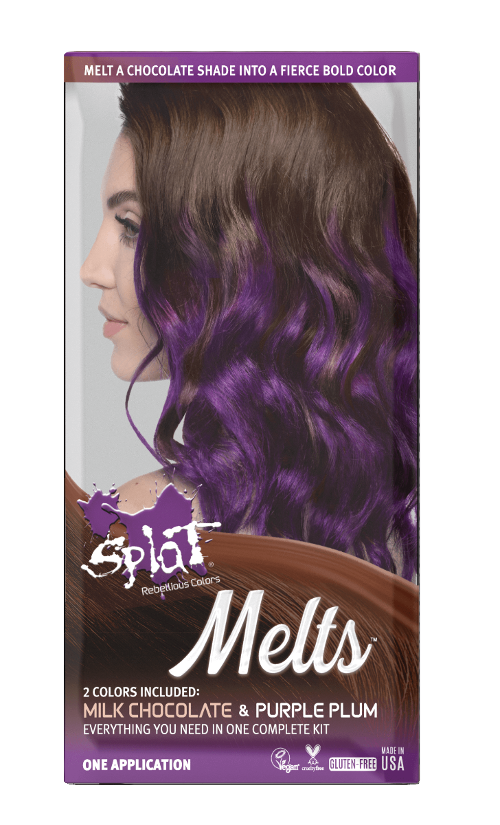 Melts Complete Kit with Bleach and 2 Semi-Permanent Colors - Milk Chocolate &amp; Purple Plum