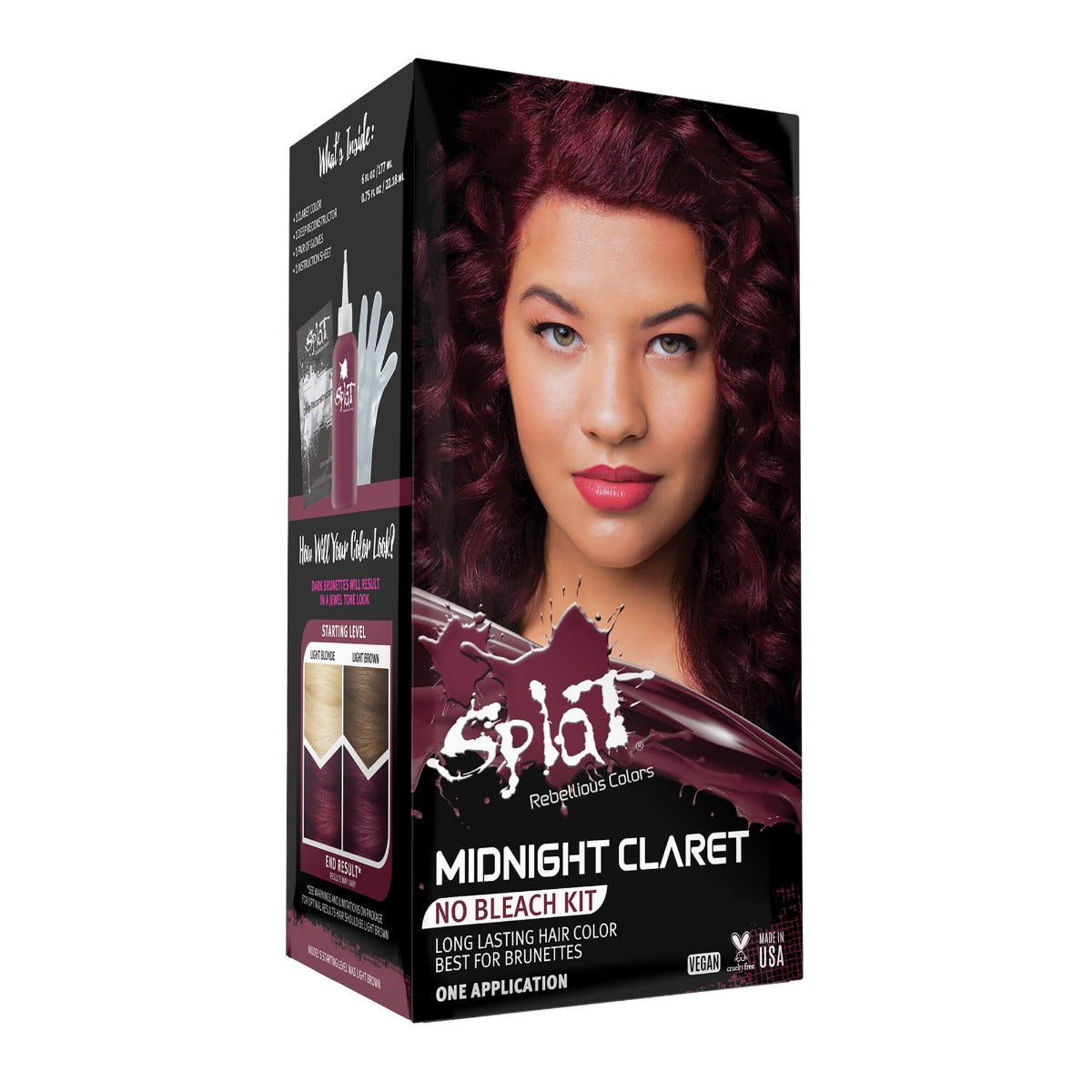 Splat Hair Dye for brunettes_Midnight Claret red semi-permanent hair color