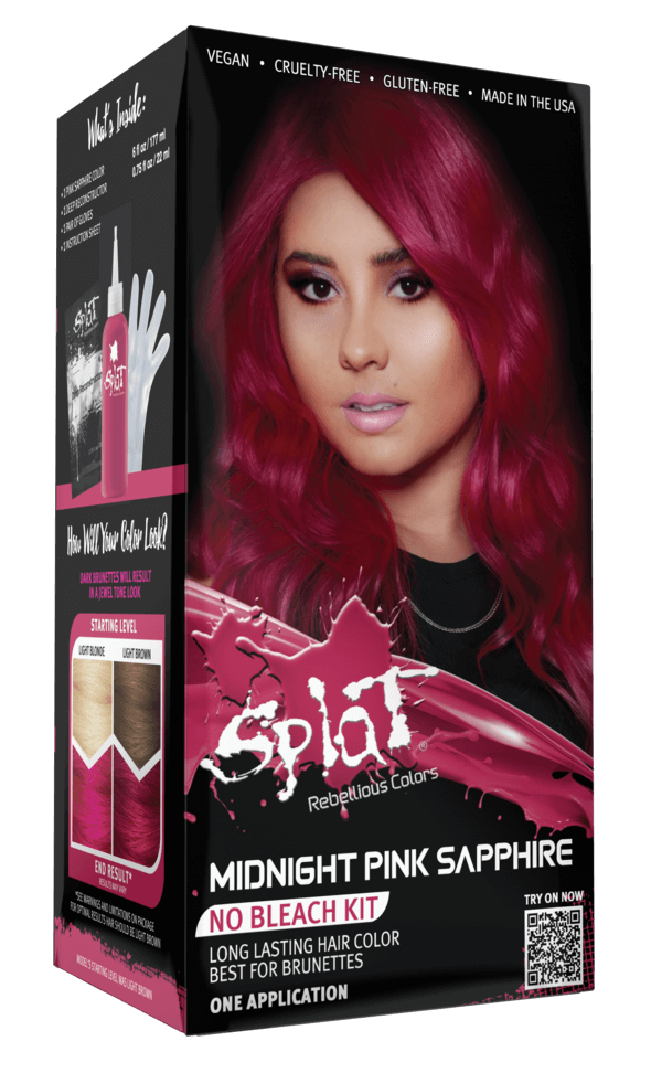 Midnight Pink Sapphire No Bleach Pink Semi-Permanent Hair Dye Kit