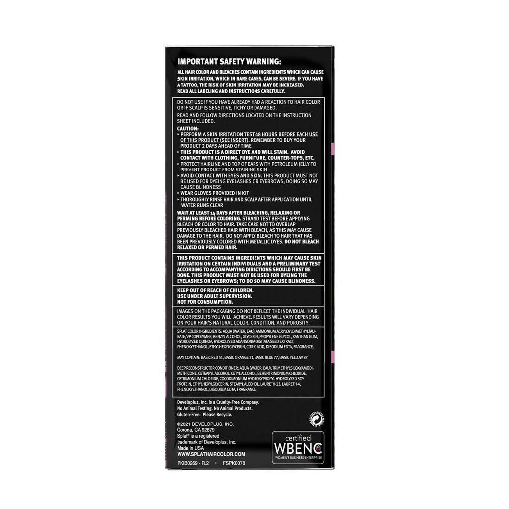 Midnight Rosetta: No Bleach Pink Semi-Permanent Hair Dye | Splat Hair Color