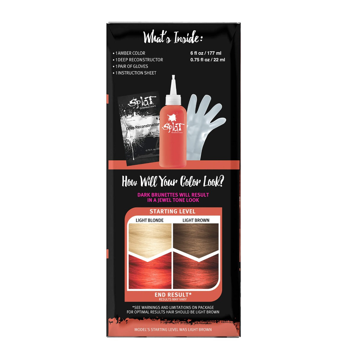 Medianoche: Kit de tinte capilar semipermanente rojo ámbar sin lejía