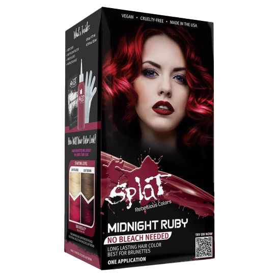 Midnight Ruby No Bleach Dark Red Semi-Permanent Hair Dye Kit