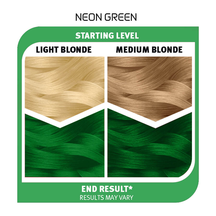 Results of Lightening Bleach & Neon Green Hair Dye