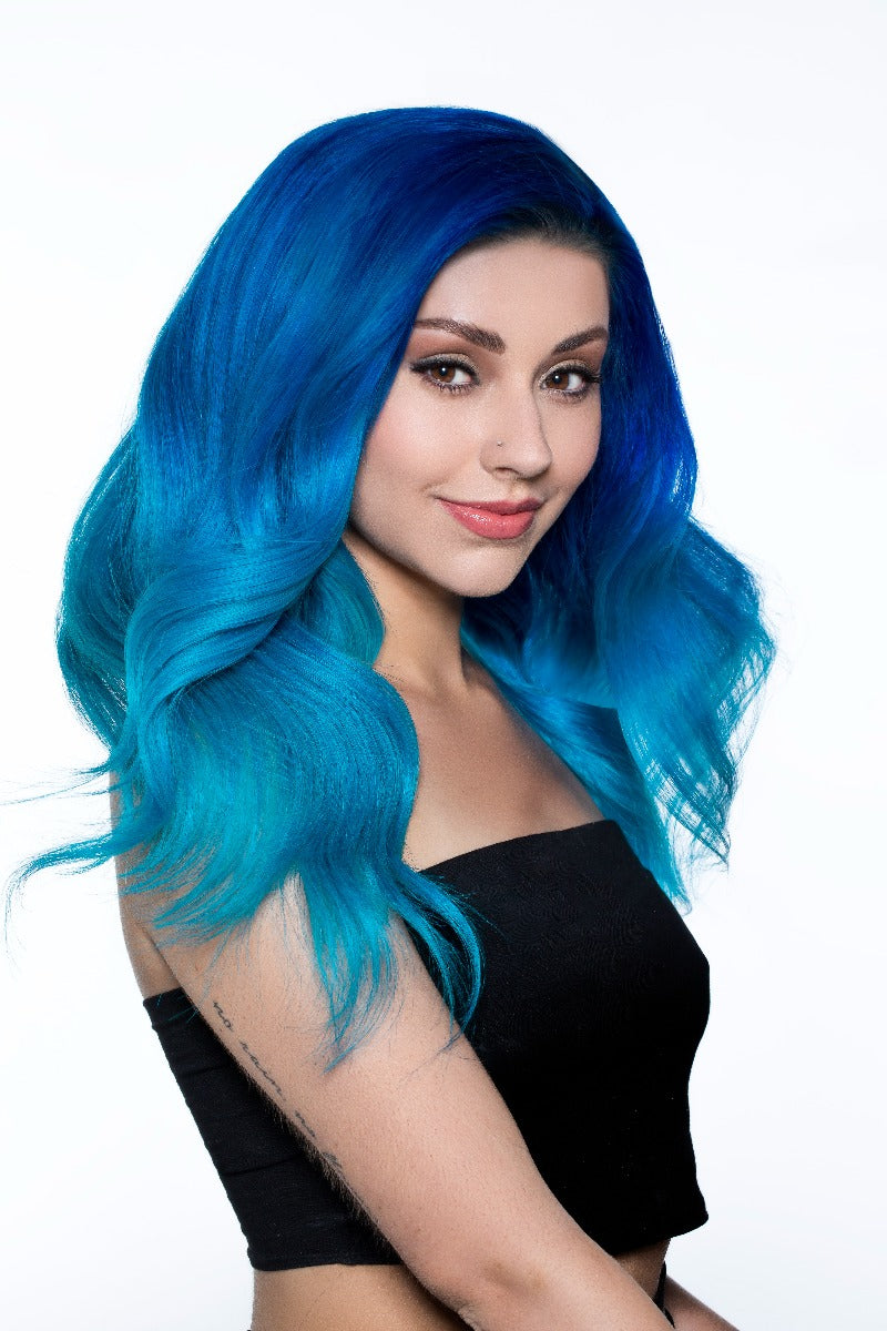 Splat Hair Color Ombre Ocean Blue Hair Dye Vegan Semi-Permanent Kit with Bleach