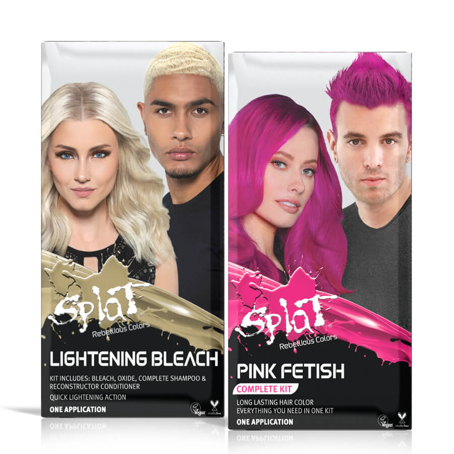 A box of Lightening Bleach & Pink Fetish Hair Dye