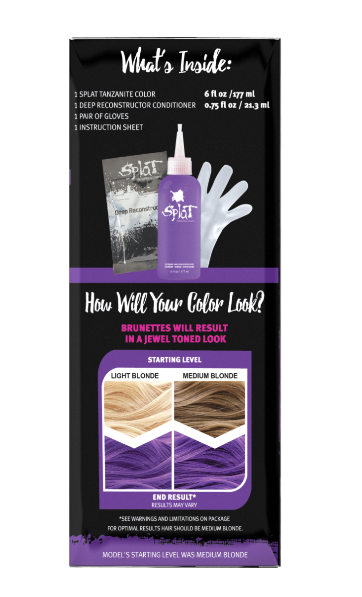 Splat Hair Dye Purple Semi-Permanent Vegan Color in Midnight Tanzanite for brown hair