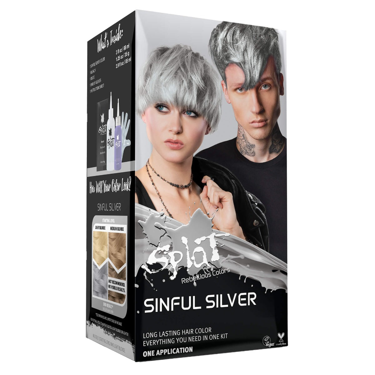 Original Complete Kit with Bleach and Semi-Permanent Hair Color - Sinful Silver
