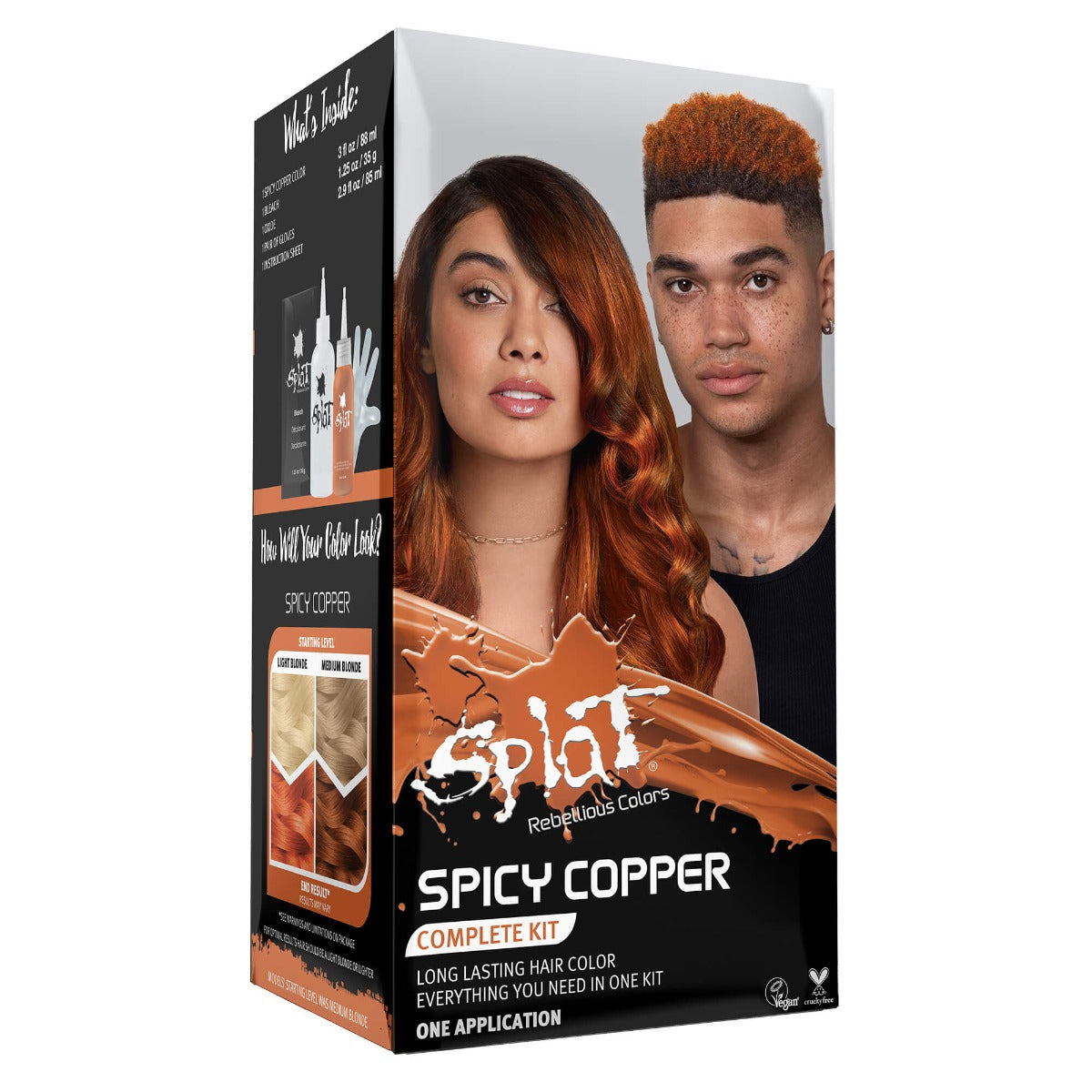A box of Splat Hair Color's Spicy Copper Hair Dye