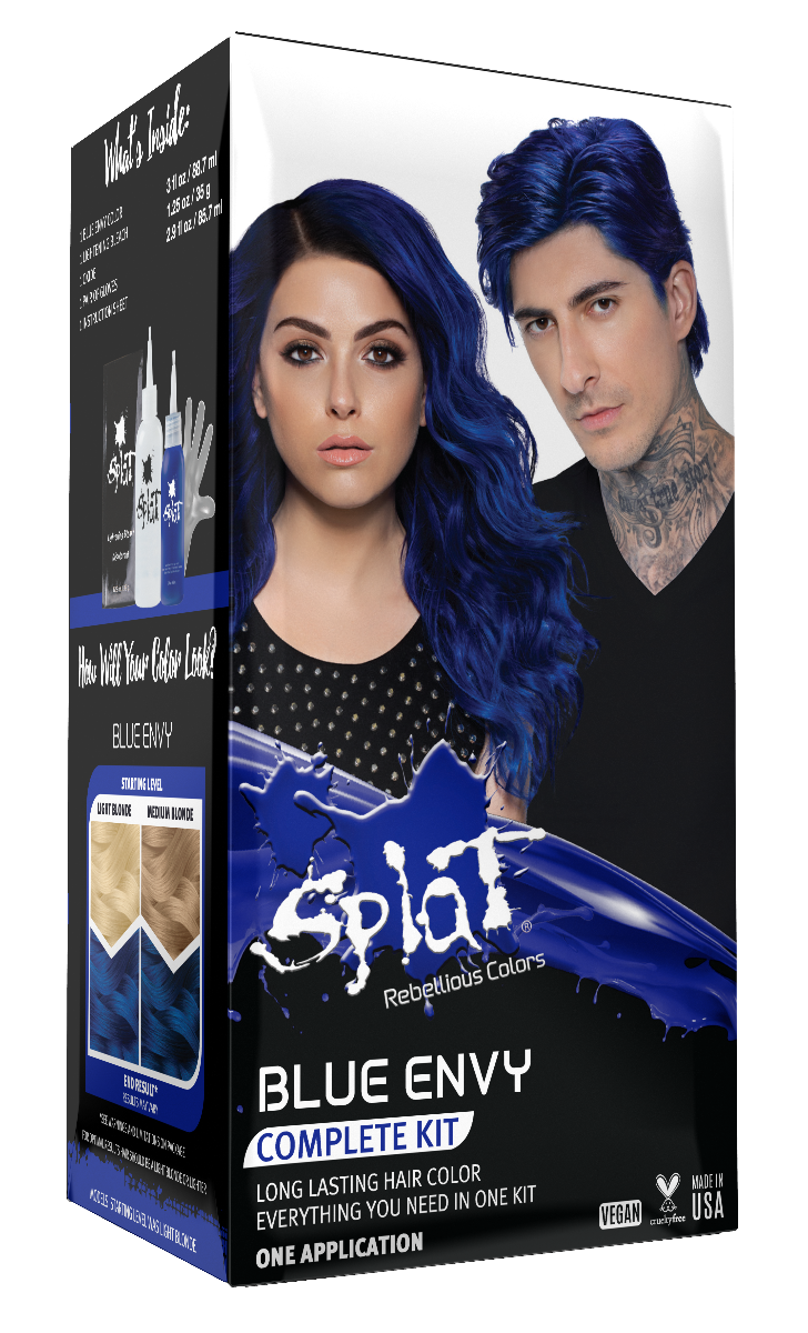 Original Complete Kit with Bleach and Semi-Permanent Hair Color – Blue Envy