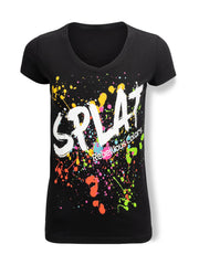 Splat Hair Color Vneck T-shirt Vertical