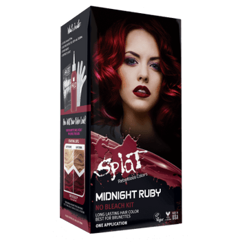 Midnight Ruby: No Bleach Dark Red Semi-Permanent Hair Dye | Splat Hair ...