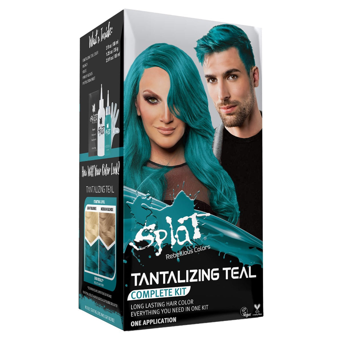 Kit completo original con decolorante y tinte de cabello semipermanente - Tantalizing Teal