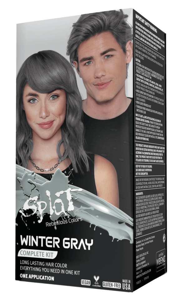 A package of Splat Hair Color's Winter Gray Hair Dye